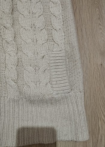 Gri Örgü Kapüşonlu Kadın Süveter - Görsel 5