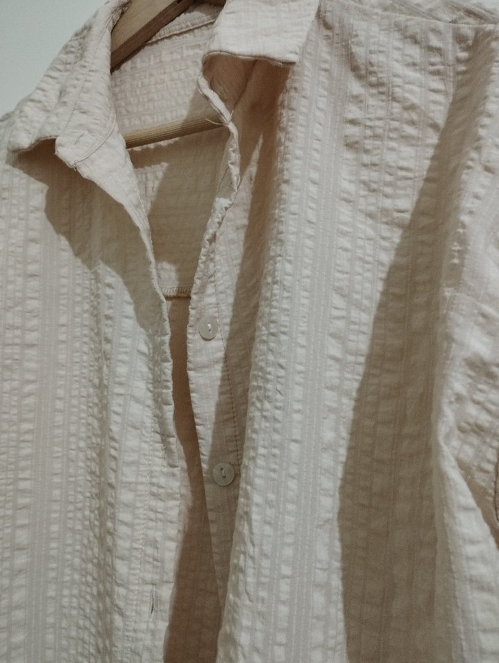 Bej Keten Kadın Gömlek - Görsel 2