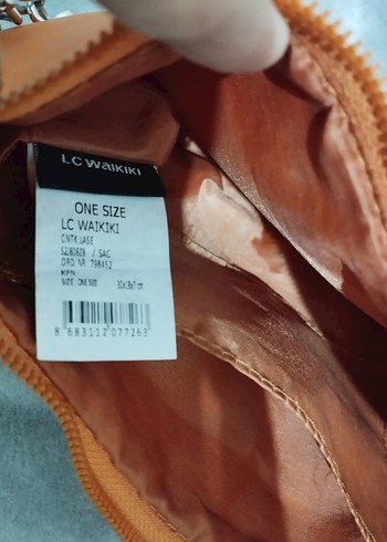 Turuncu Zincir Detaylı Deri Kadın Çanta - Görsel 3