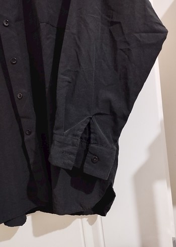 Siyah Kadın Keten Gömlek - Görsel 2