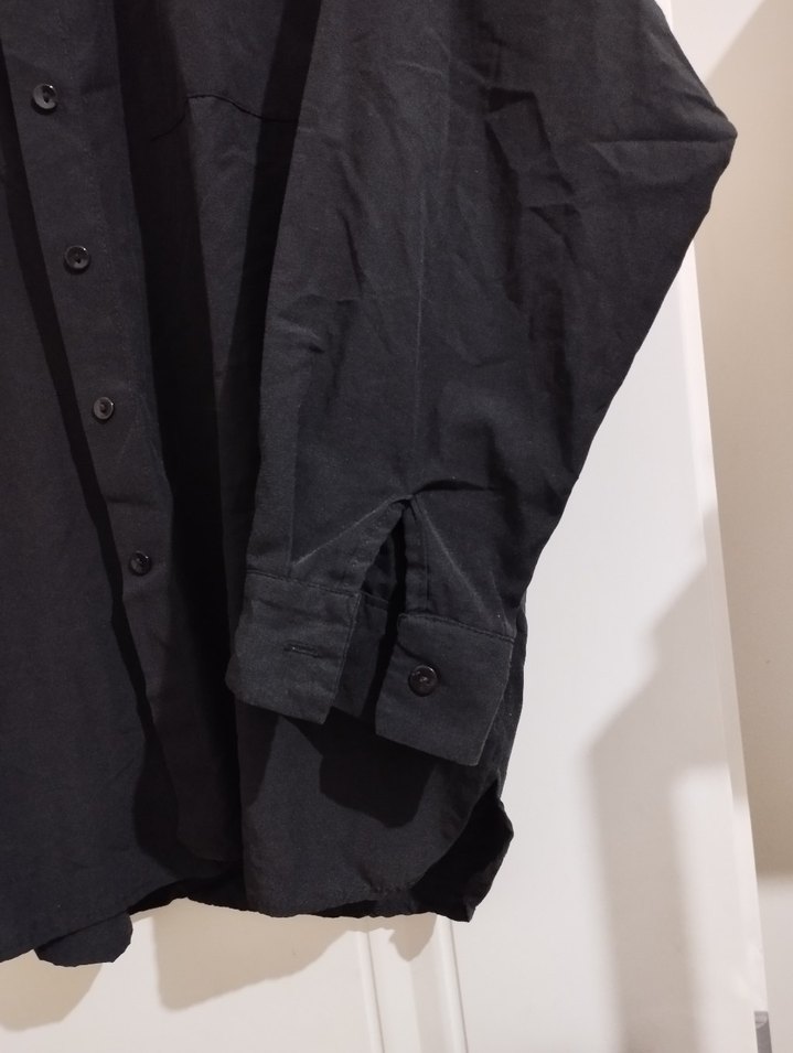 Siyah Kadın Keten Gömlek - Görsel 2