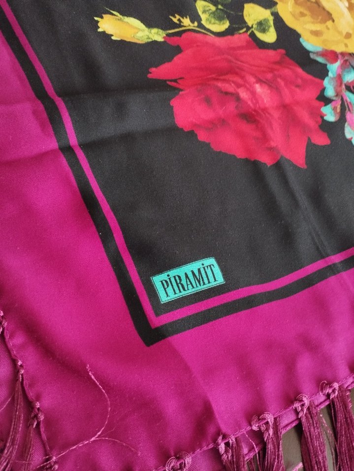 Püsküllü Çok Renkli Bohem Kadın Eşarp - Görsel 2