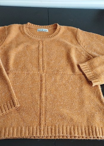 Kahverengi Örgü Kadın Kazak - Görsel 4