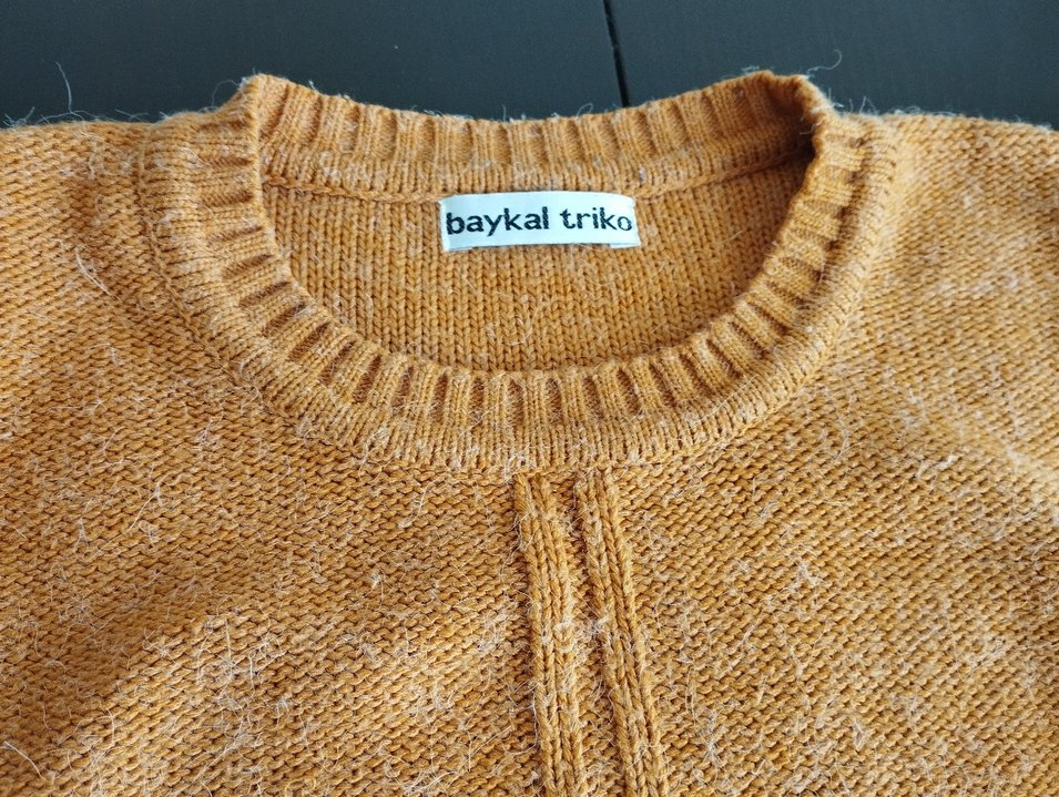 Kahverengi Örgü Kadın Kazak - Görsel 2