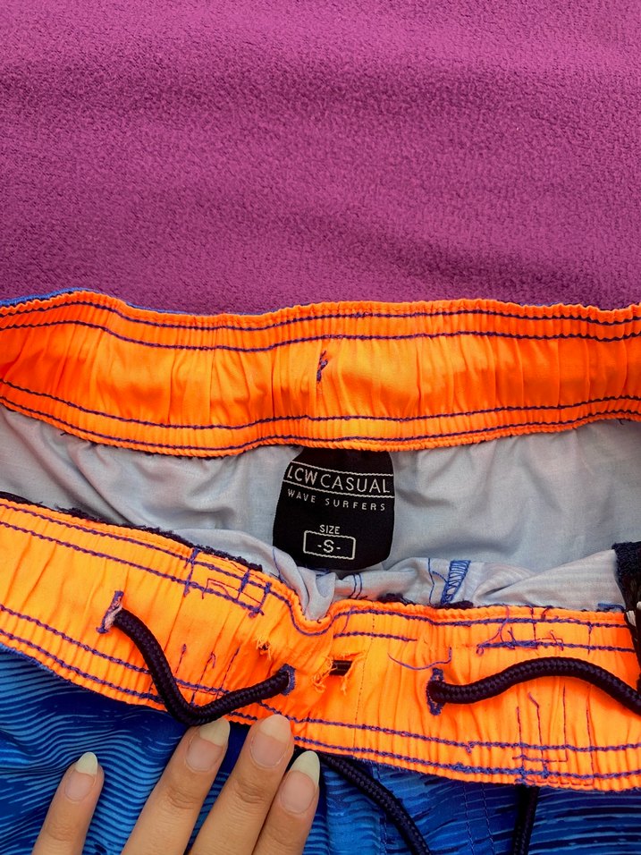 Erkek Mavi Bağcıklı Mayo Şort - Görsel 2