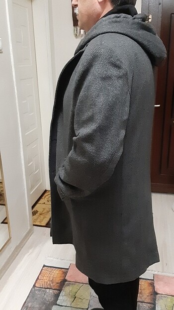 xl Beden gri Renk Kaşe erkek kaban