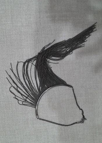 Gri Zincir Detaylı Midi Kadın Kolye - Görsel 4