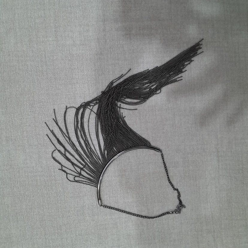 Gri Zincir Detaylı Midi Kadın Kolye - Görsel 4