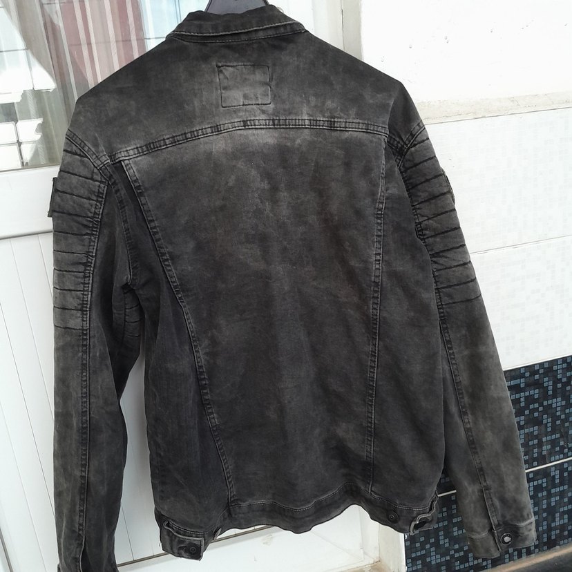 Gri Düğmeli Denim Erkek Ceket - Görsel 2