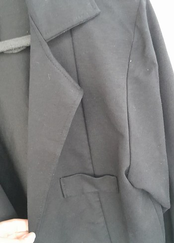 Kadın Siyah Düğmeli Blazer Ceket - Görsel 2