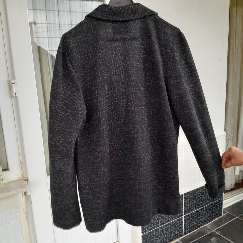 Gri Düğmeli Erkek Keten Ceket - Görsel 4