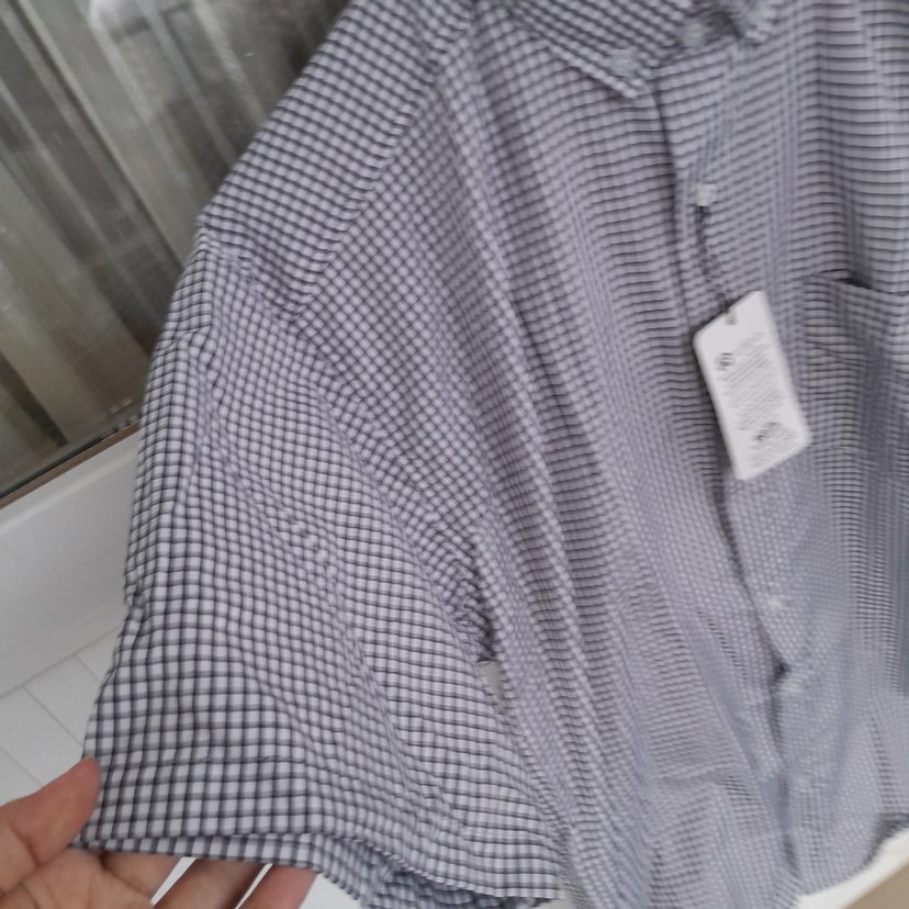 Gri Erkek Kısa Kollu Pamuklu Gömlek - Görsel 3