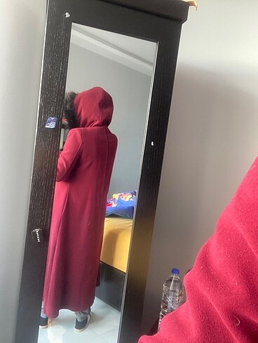 Diğer Bordo uzun kaşe kapşunlu