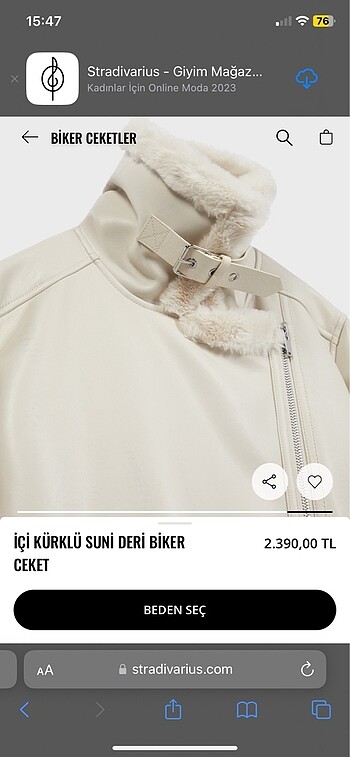 s Beden Stradivarius biker ceket