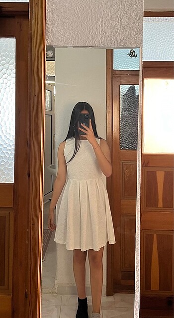 Beyaz Mini elbise