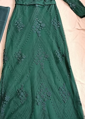 xl Beden yeşil Renk Abiye elbise 