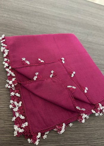 Bordo Dantel Detaylı Kadın Şal - Görsel 2