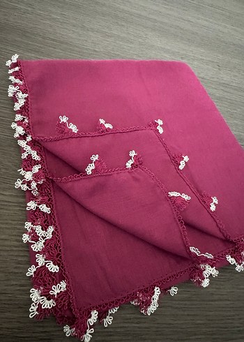 Bordo Dantel Detaylı Kadın Şal - Görsel 3