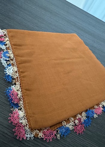 Dantel İşlemeli Kahverengi Bohem Kadın Fuları - Görsel 2