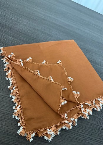 Dantel Kenarlı Bej Kadın Fular - Görsel 2