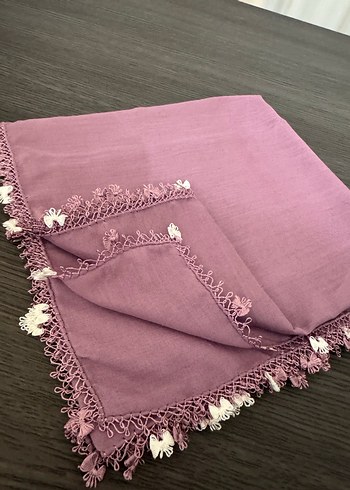 Dantel Detaylı Mor Bohem Kadın Fular - Görsel 2