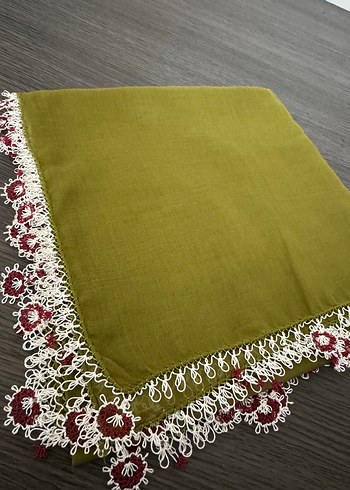 Dantel Detaylı Haki Kadın Fular - Görsel 2