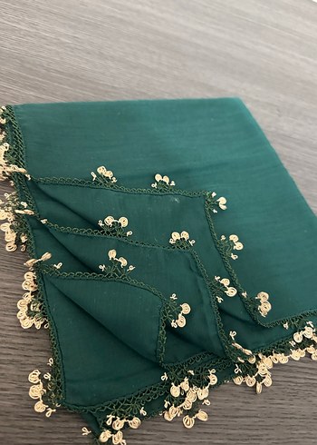 Dantel İşlemeli Yeşil Bohem Kadın Şal - Görsel 2