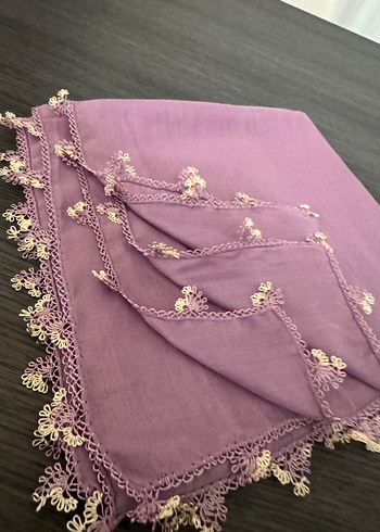Dantelli Mor Kadın Şal - Görsel 3