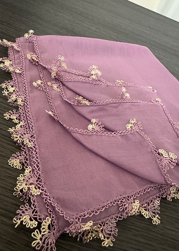 Dantelli Mor Kadın Şal - Görsel 2