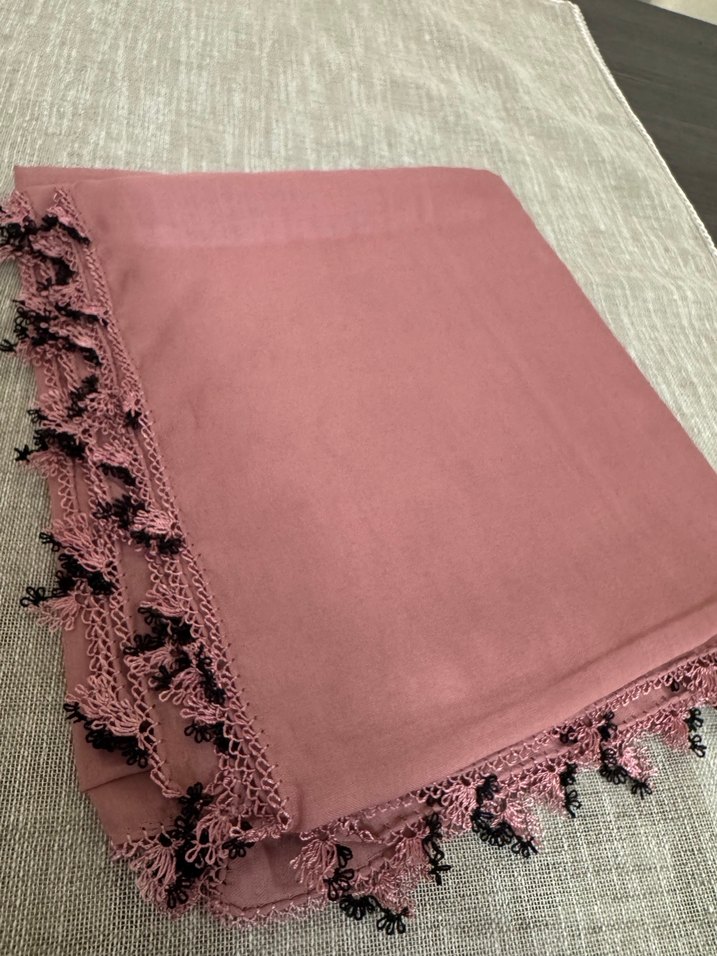 Dantel Detaylı Pembe Kadın Şal - Görsel 3