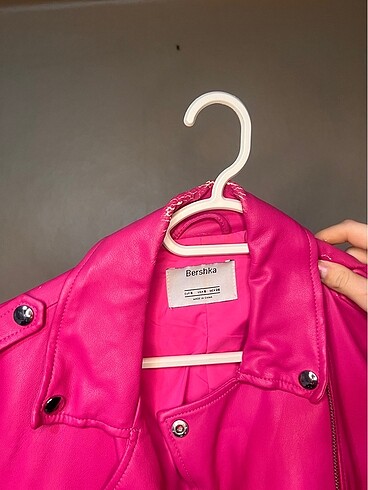 s Beden pembe Renk Bershka deri ceket