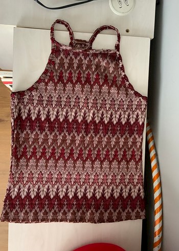 Bordo Bohem Örgü Kolsuz Kadın Atlet - Görsel 9