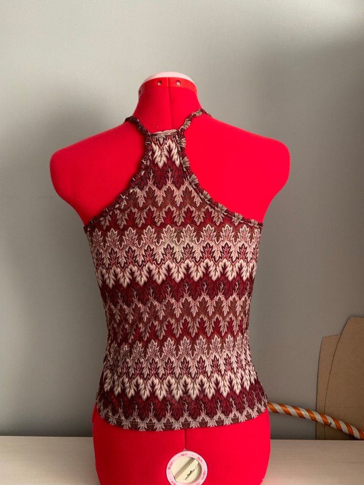 Bordo Bohem Örgü Kolsuz Kadın Atlet - Görsel 4