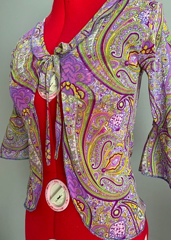 Renkli bohem tarz İspanyol kol bluz - Görsel 4