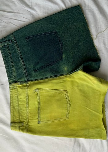 kendi yaptığım yeşil lacivert şort punk - Görsel 2