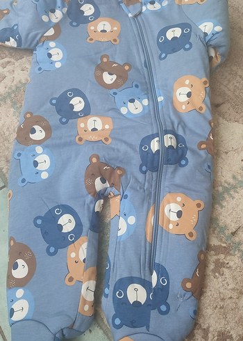 Renkli Baskılı Mavi Erkek Bebek Tulum - Görsel 2