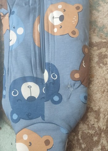 Renkli Baskılı Mavi Erkek Bebek Tulum - Görsel 3