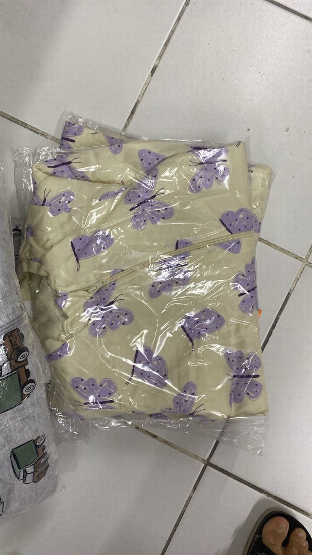 Mor Kelebek Desenli Bebek Uyku Tulumu - Görsel 2