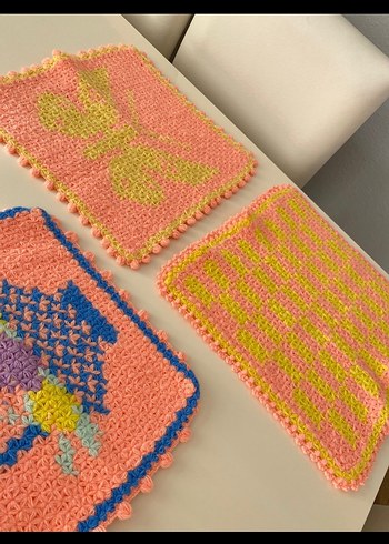 Pastel Renkli Örgü Banyo Lifleri - Görsel 3