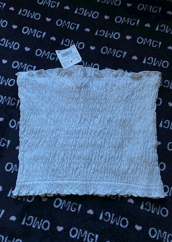 Beyaz Fırfırlı Straplez Mini Büstiyer - Görsel 2