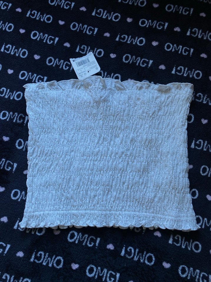 Beyaz Fırfırlı Straplez Mini Büstiyer - Görsel 2