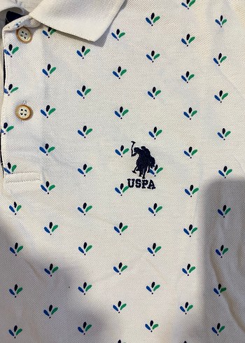 Baskılı Beyaz Pamuklu Polo Tişört - Görsel 4