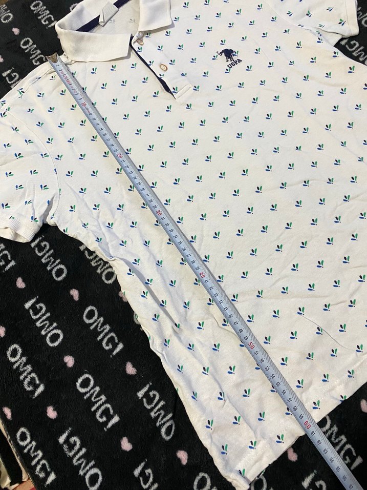 Baskılı Beyaz Pamuklu Polo Tişört - Görsel 2