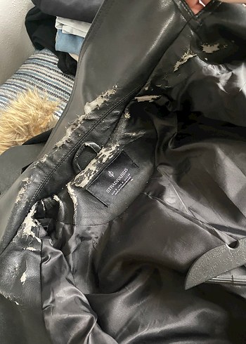 Siyah Kemerli Biker Deri Ceket - Görsel 9