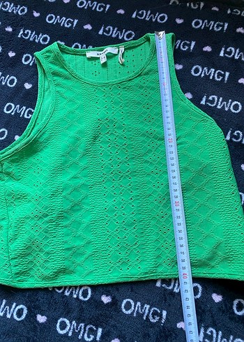 Yeşil Triko Kolsuz Crop Üst - Görsel 2