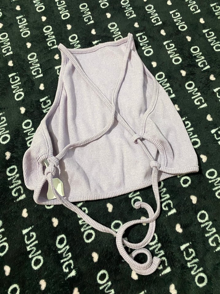 Kızlar için Mor Triko sırt dekolteli bluz - Görsel 2