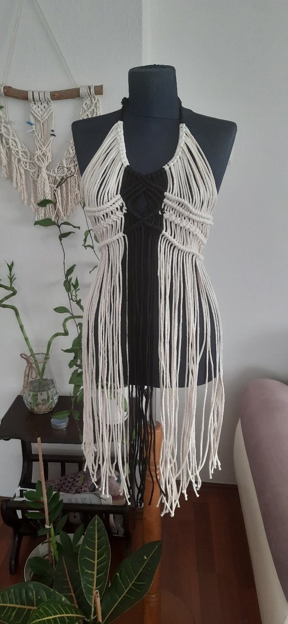 2 renkli makrome plaj elbisesi - Görsel 3