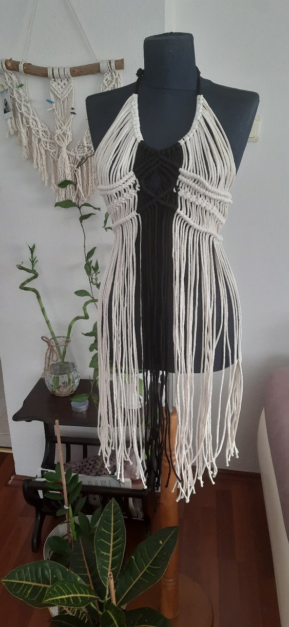 2 renkli makrome plaj elbisesi - Görsel 2