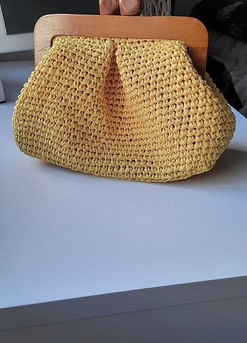 Ahşap detayli mini makrome çanta - Görsel 3