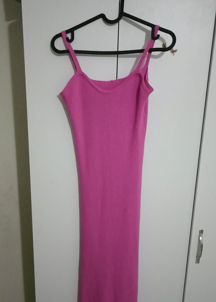 Pembe uzun elbise - Görsel 2